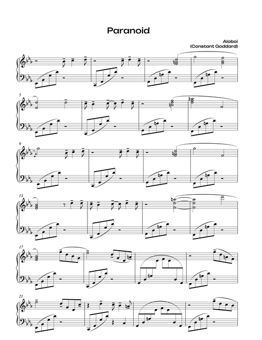 Sheet Music: Selected Piano Arrangements From Aloboi's Urban Hermit